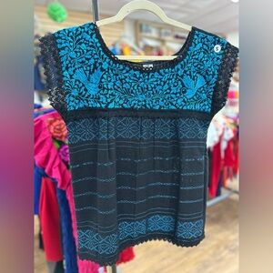 Oaxaca Paloma Black | Blue Top